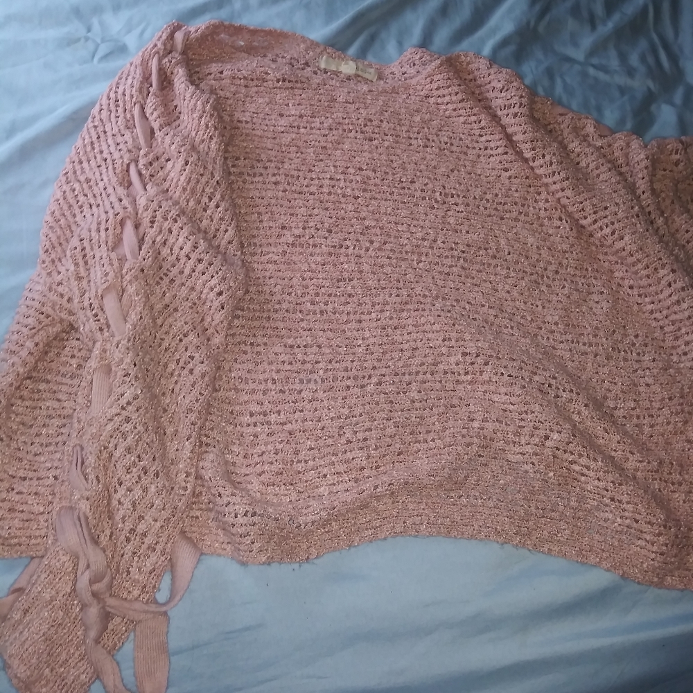 Pink cropped sweater shirt